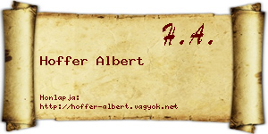 Hoffer Albert névjegykártya